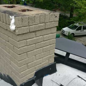 Chimney Repoint and Paint and Cap Install