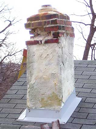 Chimney Stucco Repair Before